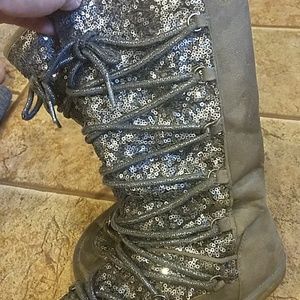 Justice Size 3 Sequins Boots